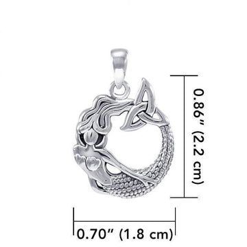 Mermaid with Trinity Knot Sterling Silver Pendant TPD4154